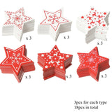 18PCS DIY Red & White Wooden Christmas Ornaments - Rey.me