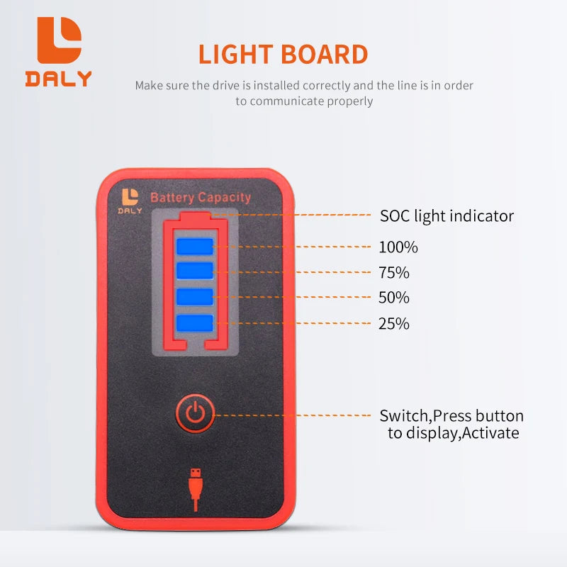 Daly Smart BMS Accessories Smart Active Balancer4S 6S 8S 16S Touch Control Screen LCD Display And CAN BUS AND LIGHT BOARD - Rey.me