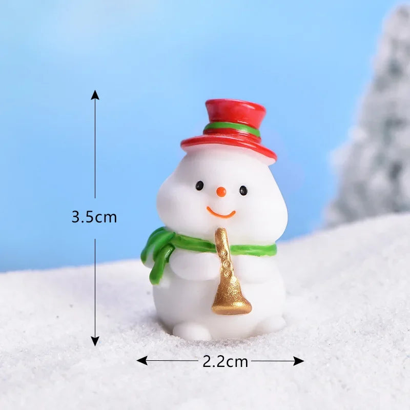 Mini Resin Christmas Figurines – Santa, Snowman & Elk - Rey.me