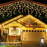 Icicle Christmas Lights Outdoor, 132ft 1280 LED Icicle Lights for Outside, Plug in Twinkle Lights Indoor with 8 Modes Timer Wate - Rey.me