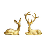 2 Nordic Reindeer Statues – Geometric Elk Decor for Home/Office - Rey.me