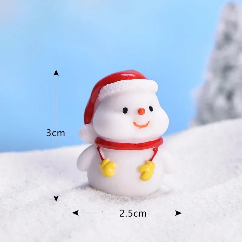 Mini Resin Christmas Figurines – Santa, Snowman & Elk - Rey.me