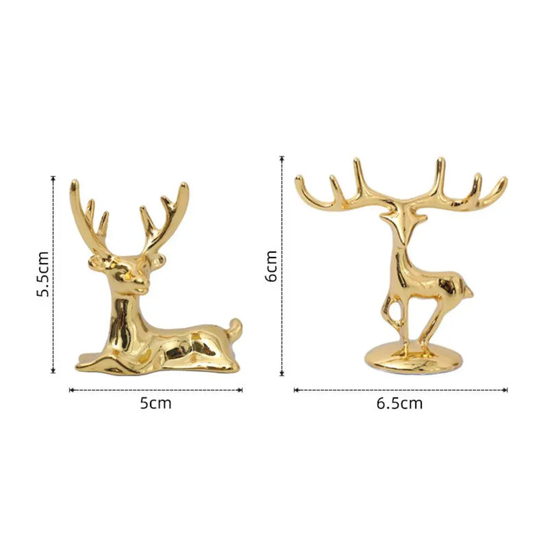 2 Nordic Reindeer Statues – Geometric Elk Decor for Home/Office - Rey.me