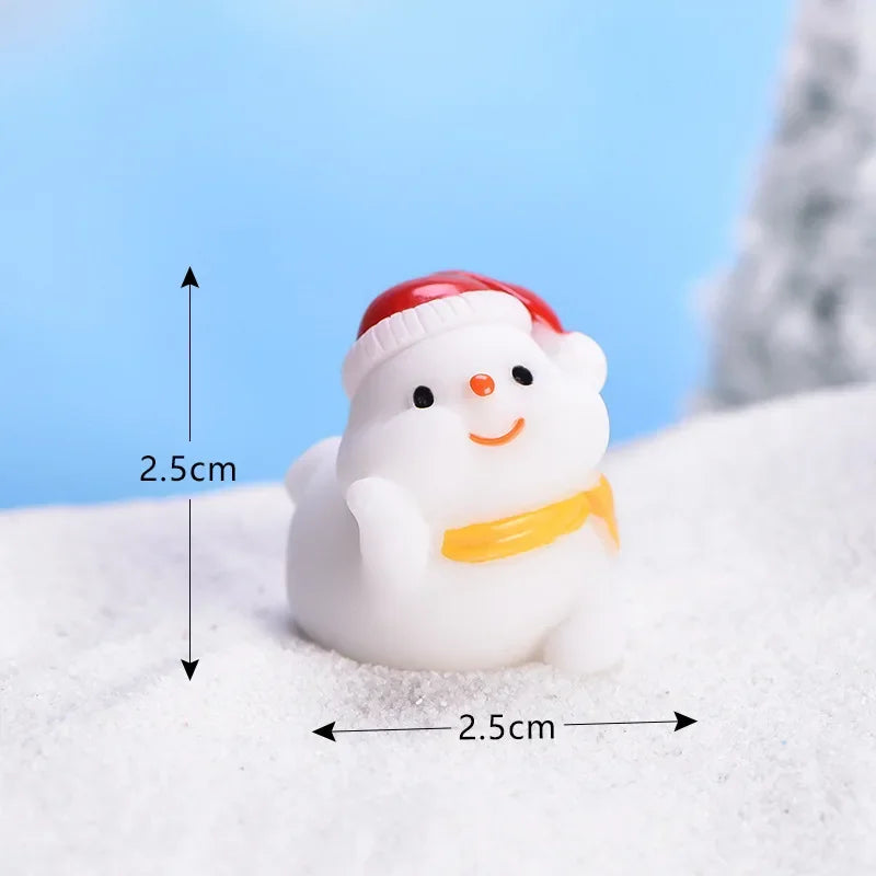 Mini Resin Christmas Figurines – Santa, Snowman & Elk - Rey.me