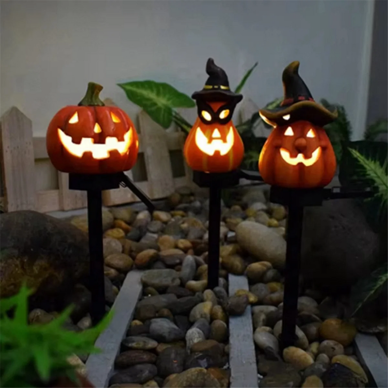 Pumpkin Solar Lights Garden Light Halloween Ghost Lights Outdoor Decor Lights Ground Lighting Home Decor,C - Rey.me