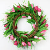 Artificial Pink Tulip Wreath - Rey.me