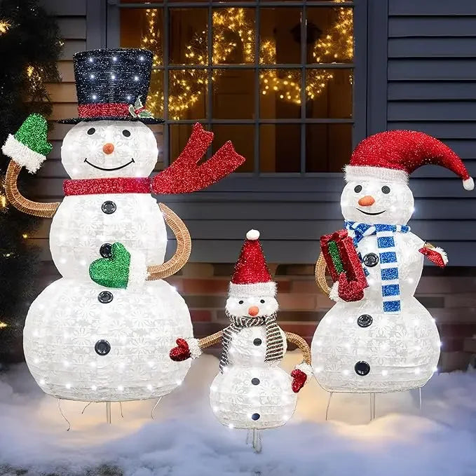 Glowing Christmas Snowmen - Rey.me