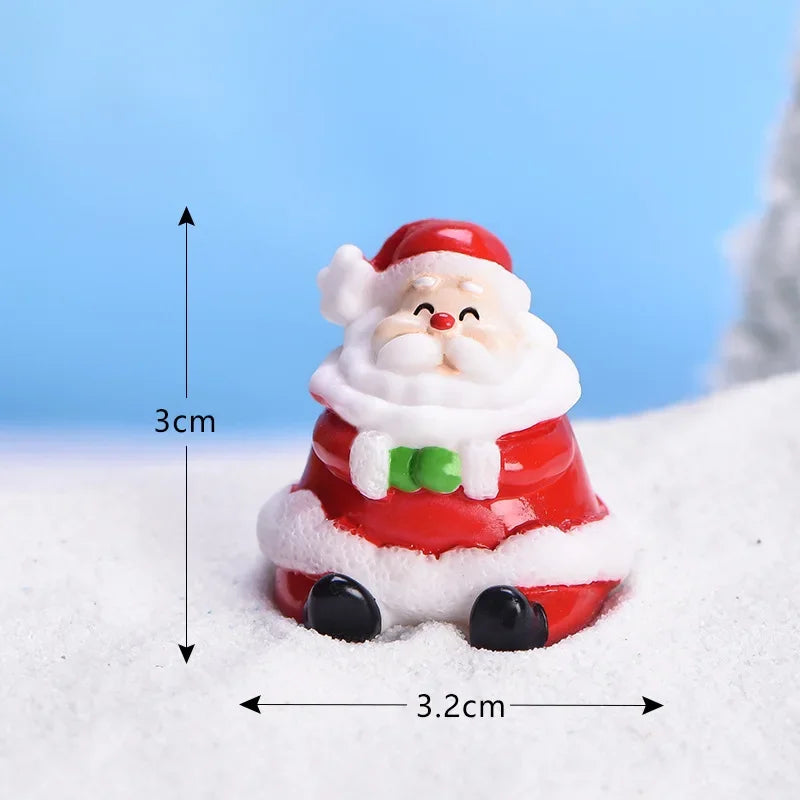 Mini Resin Christmas Figurines – Santa, Snowman & Elk - Rey.me