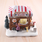 LED Lighted Houses Multicolored Christmas Vacation Village with Music Popcorn House - Rey.me