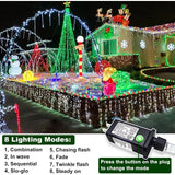 Icicle Christmas Lights Outdoor, 132ft 1280 LED Icicle Lights for Outside, Plug in Twinkle Lights Indoor with 8 Modes Timer Wate - Rey.me