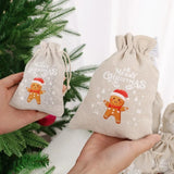 Christmas Gift Bags – Santa & Snowflake Linen Pouches - Rey.me