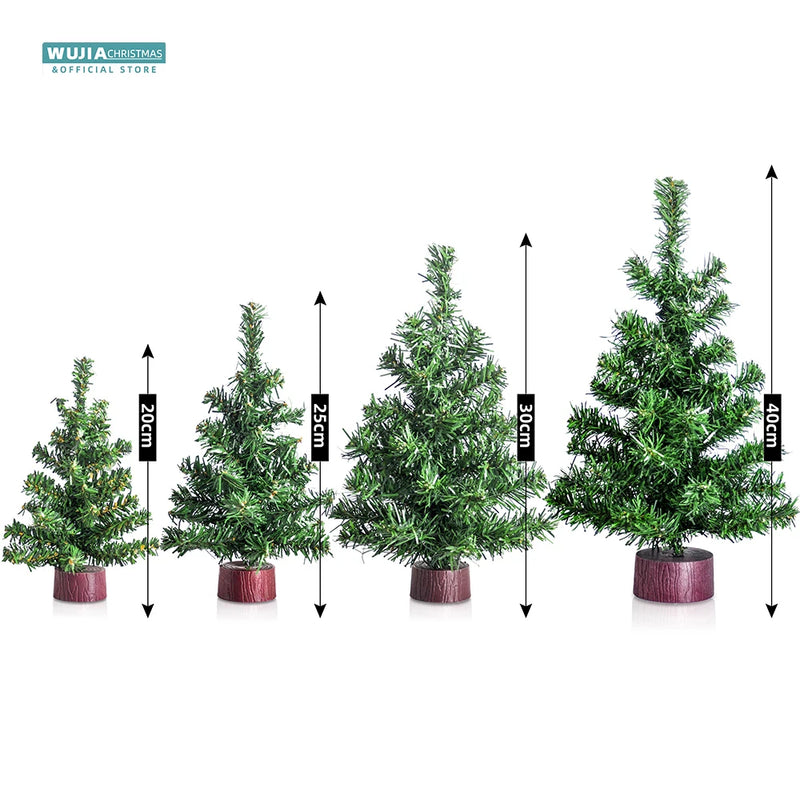 20/25/30/40cm Artificial Christmas Tree Desktop Decor Simulation Small Pine Tree Home Noel Navidad Ornaments New Year Kids Gifts - Rey.me