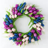 Artificial Pink Tulip Wreath - Rey.me