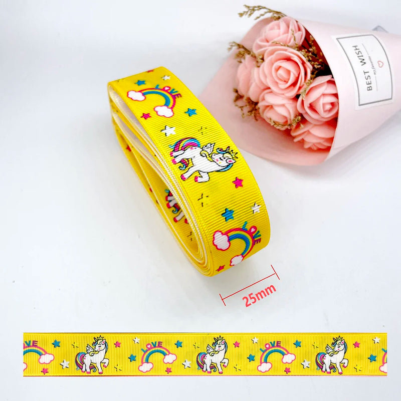 5m Cartoon Printed Grosgrain Ribbon - Rey.me