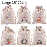 Christmas Gift Bags – Santa & Snowflake Linen Pouches - Rey.me