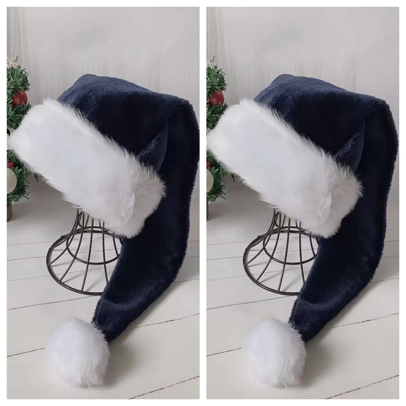 2 Pcs Deluxe Black Santa Hats - Rey.me