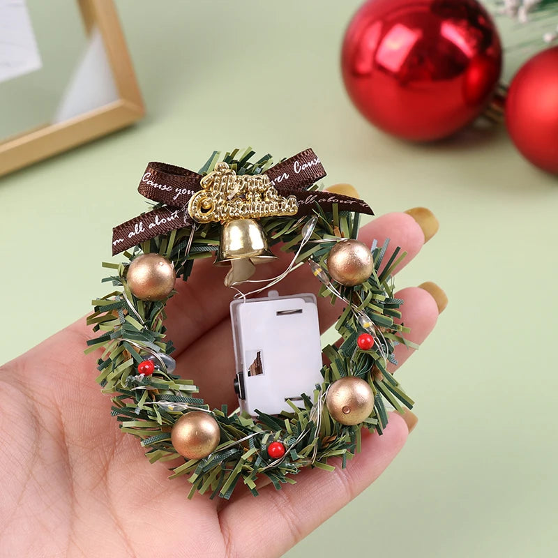 Mini Christmas Garland Wreath for Dolls - Rey.me