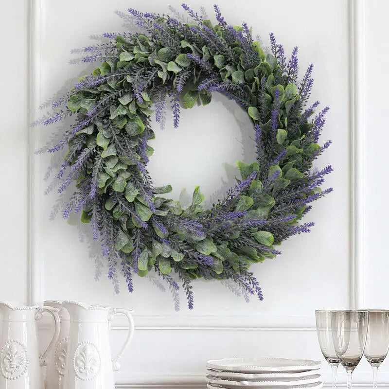 40-42cm Artificial Lavender Wreath - Rey.me