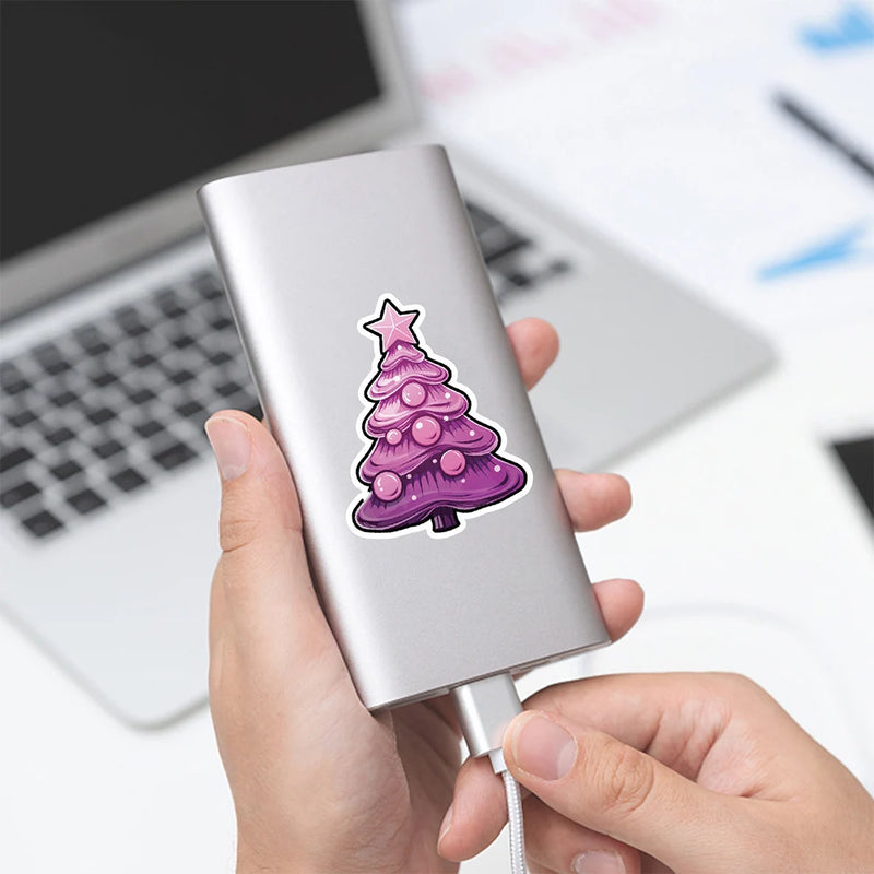 Kawaii Pink Christmas Tree Stickers - Rey.me