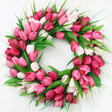 Artificial Pink Tulip Wreath - Rey.me