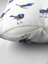 Blue Wrens Throw Pillow Cover - Rey.me