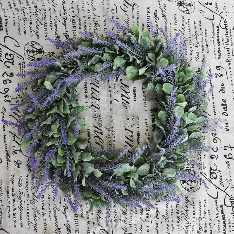 40-42cm Artificial Lavender Wreath - Rey.me