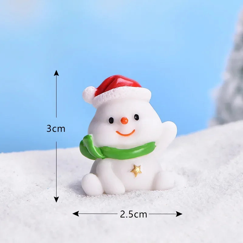 Mini Resin Christmas Figurines – Santa, Snowman & Elk - Rey.me