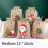 Christmas Gift Bags – Santa & Snowflake Linen Pouches - Rey.me