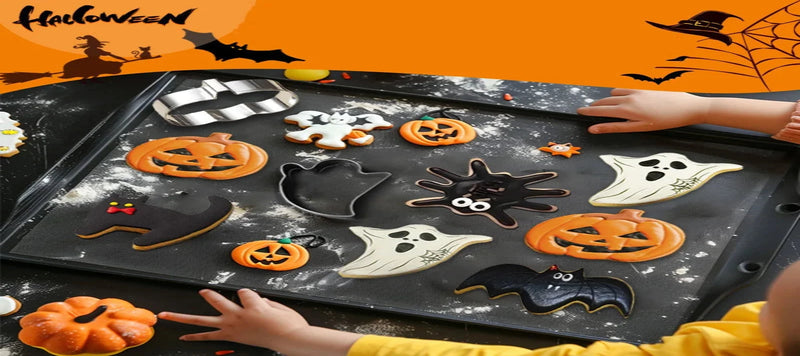 5/7/12PCS Halloween Cookie Cutter Metal Pumpkin Ghost Biscuit Mould Kitchen Fondant Cake Decor Halloween Party Pastry Tools - Rey.me