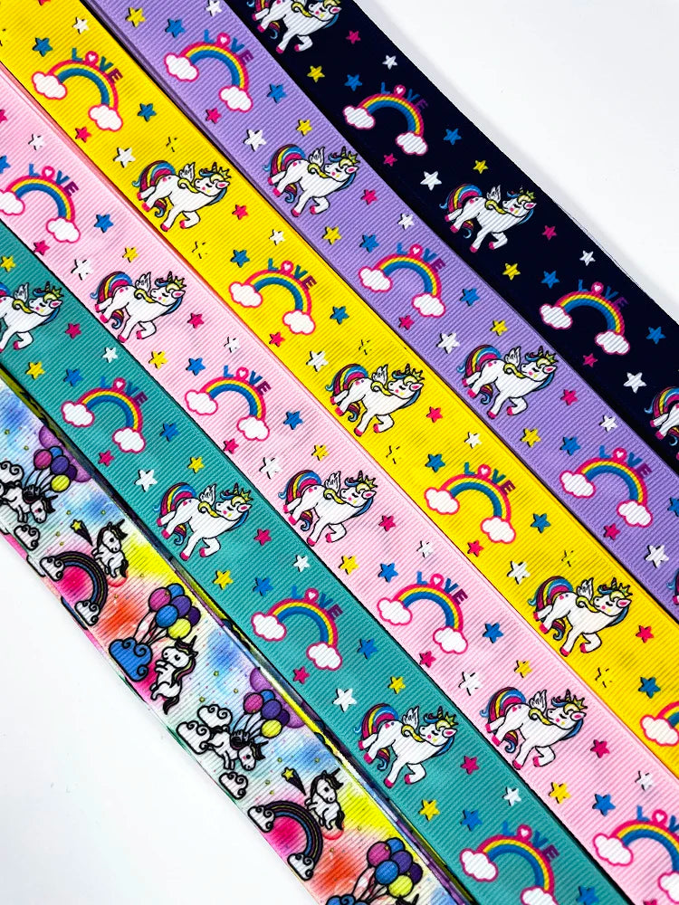 5m Cartoon Printed Grosgrain Ribbon - Rey.me