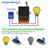 RF Wireless Remote Control Switch 433Mhz AC 110V 120V 240V 220V 30A Relay for Light Lamp Water Pump Door Access System - Rey.me