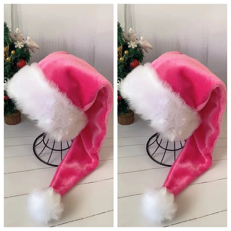 2 Pcs Deluxe Black Santa Hats - Rey.me