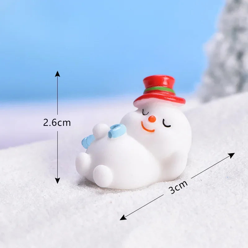 Mini Resin Christmas Figurines – Santa, Snowman & Elk - Rey.me