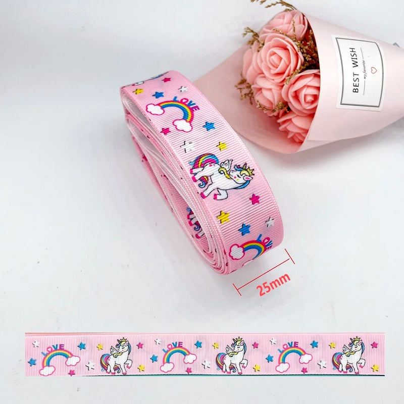 5m Cartoon Printed Grosgrain Ribbon - Rey.me