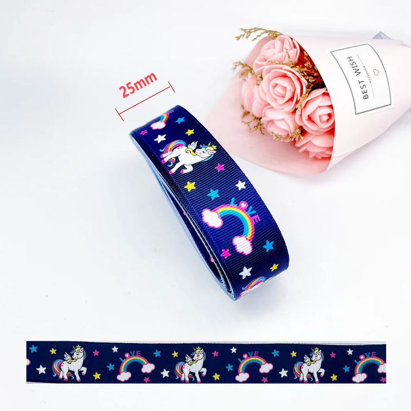 5m Cartoon Printed Grosgrain Ribbon - Rey.me