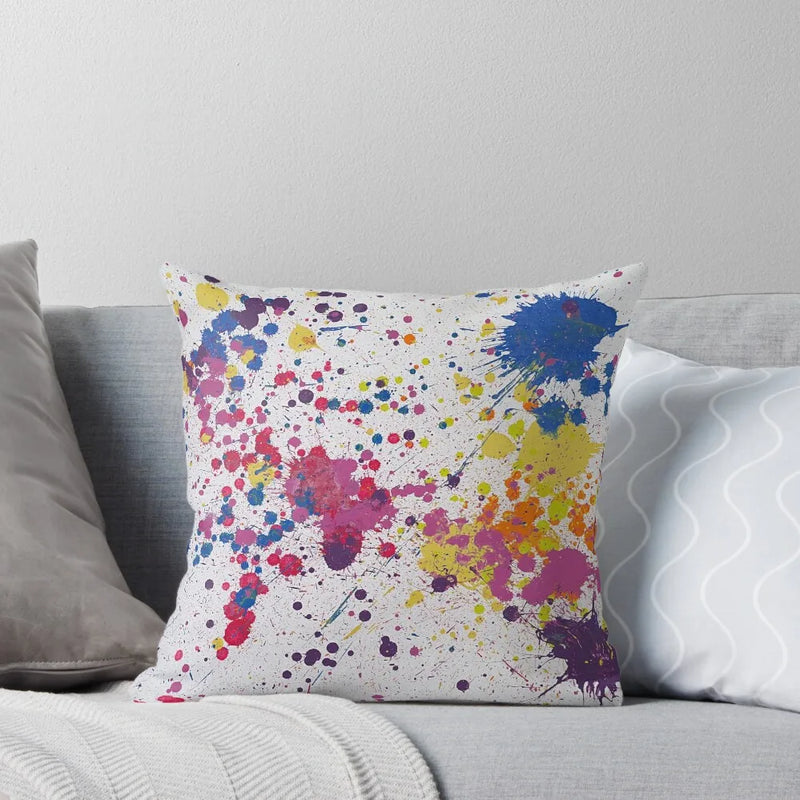 Paint Splatter Art Throw Pillow - Rey.me