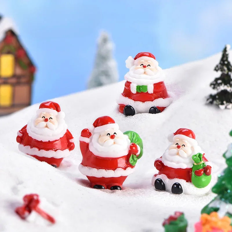 Mini Resin Christmas Figurines – Santa, Snowman & Elk - Rey.me