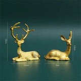 2 Nordic Reindeer Statues – Geometric Elk Decor for Home/Office - Rey.me