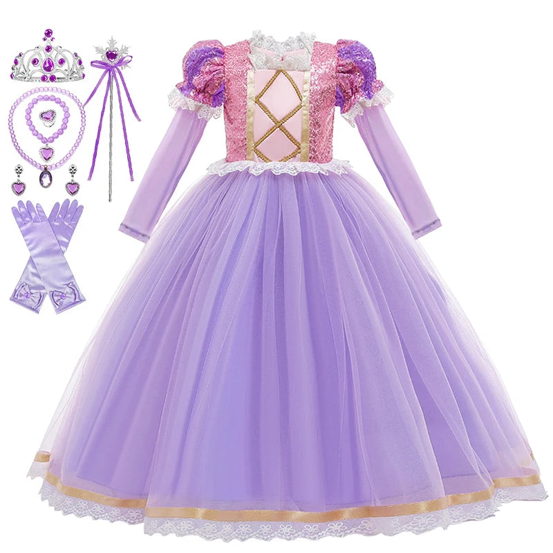 2024 Girls' Rapunzel LED Costume - Rey.me