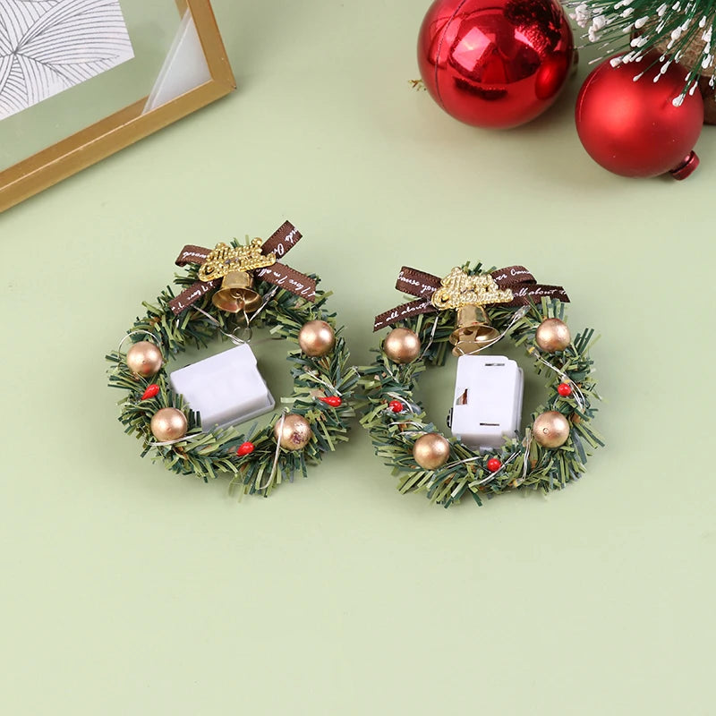 Mini Christmas Garland Wreath for Dolls - Rey.me