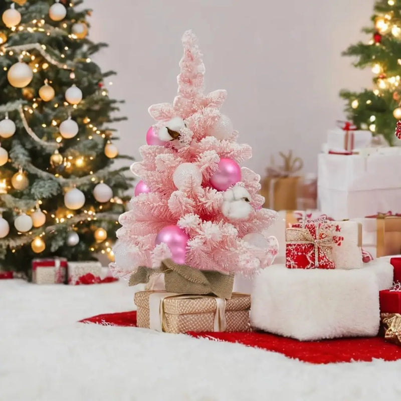 Artificial Pink Mini Christmas Tree - Rey.me