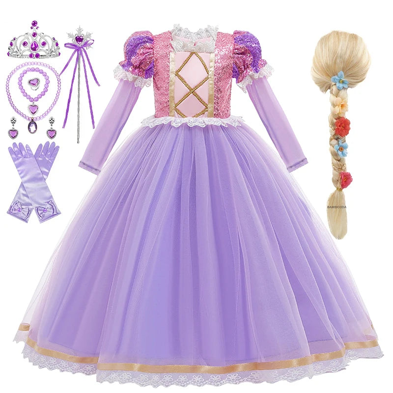 2024 Girls' Rapunzel LED Costume - Rey.me