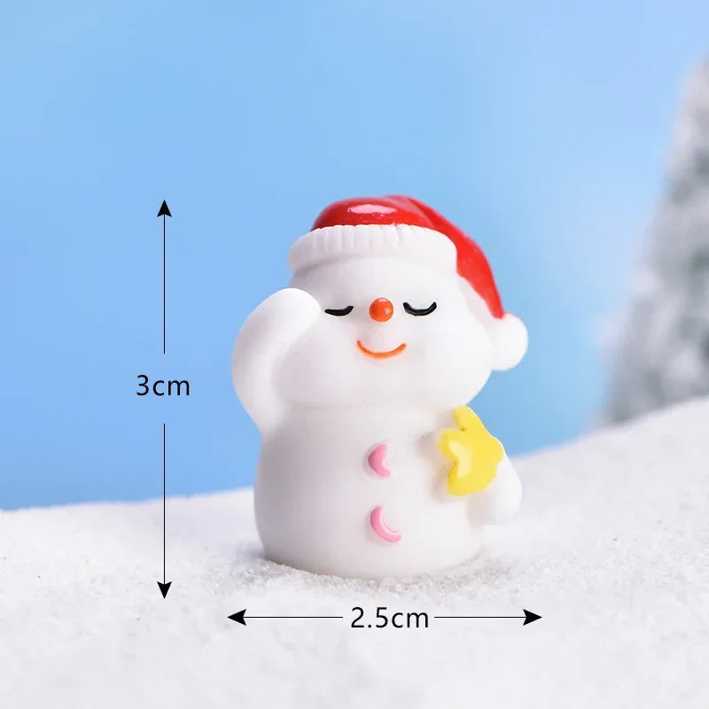 Mini Resin Christmas Figurines – Santa, Snowman & Elk - Rey.me