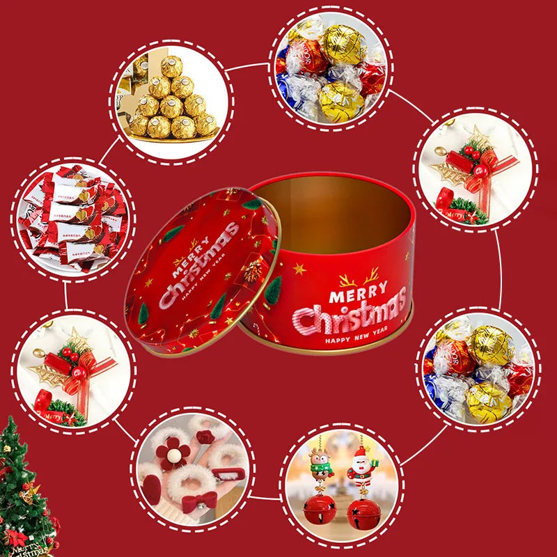 Christmas Candy Tins – Santa & Elk Printed Gift Boxes - Rey.me