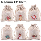 Christmas Gift Bags – Santa & Snowflake Linen Pouches - Rey.me