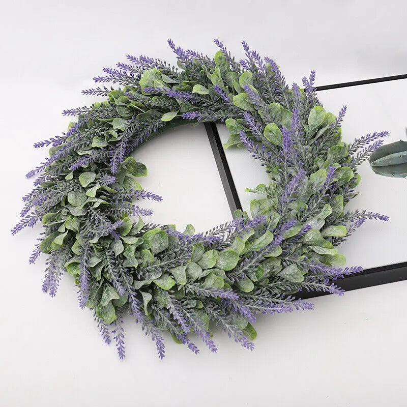 40-42cm Artificial Lavender Wreath - Rey.me