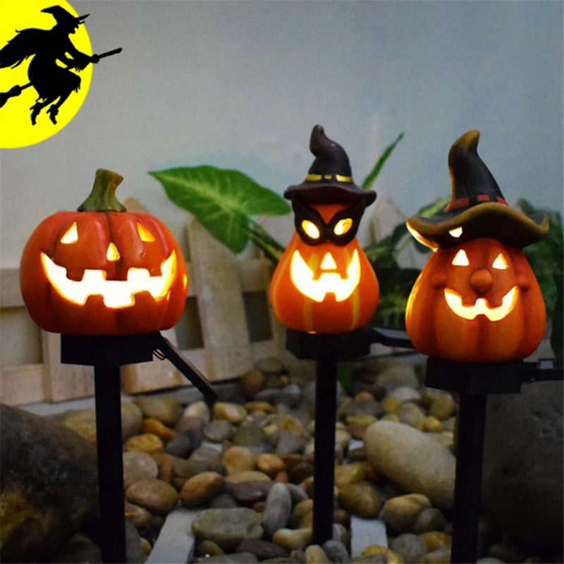 Pumpkin Solar Lights Garden Light Halloween Ghost Lights Outdoor Decor Lights Ground Lighting Home Decor,C - Rey.me