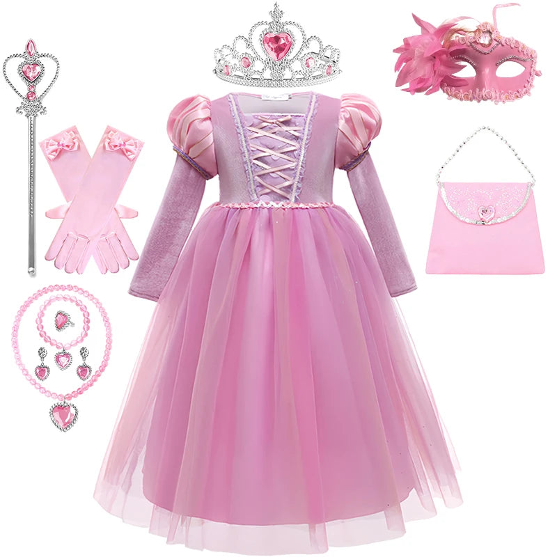 Fantasy Pink Velvet Princess Dress - Rey.me