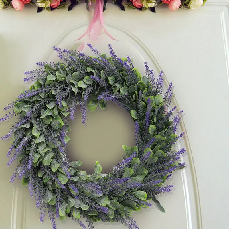 40-42cm Artificial Lavender Wreath - Rey.me