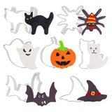 5/7/12PCS Halloween Cookie Cutter Metal Pumpkin Ghost Biscuit Mould Kitchen Fondant Cake Decor Halloween Party Pastry Tools - Rey.me